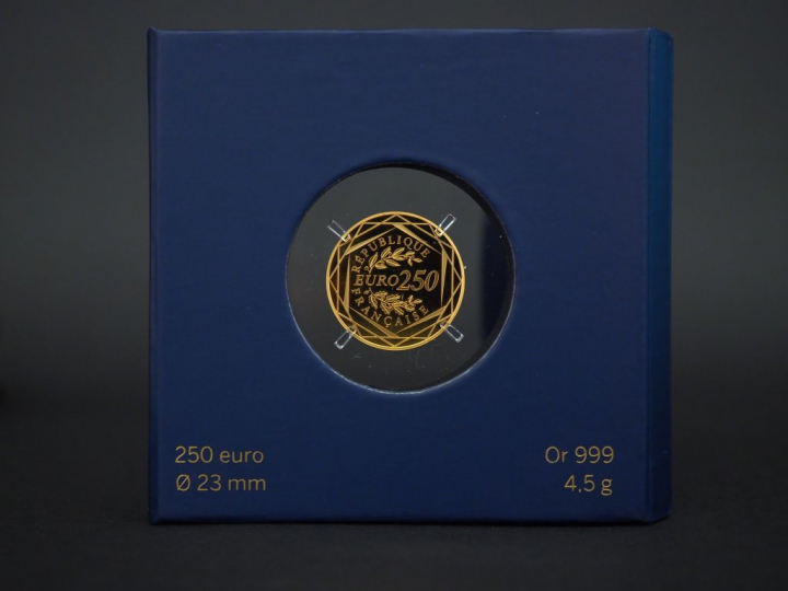 Pièce 250 euros or, 2015. FRAIS ACHETEURS 5% TTC.   