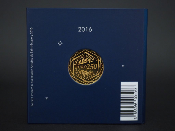 Pièce de 250 euros or, 2016. Série Le Petit Prince, Le beau voyage du 