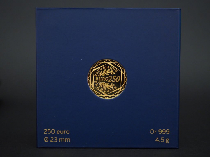 Pièce de 250 euros or, 2014. FRAIS ACHETEURS 5% TTC.   