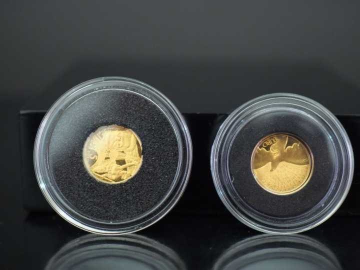 Deux pièces de 5 euros or, 2015 et 2017. FRAIS ACHETEURS 5% TTC.   