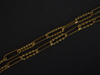 Vente aux enchères Collier souple en or jaune, composé de maillons ovales lisses et de ma