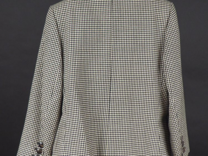 YVES SAINT LAURENT Veste en pied de poule noir et blanc, en laine. Fer