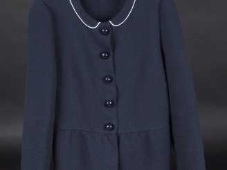 Vente aux enchères RED VALENTINO Veste bleue à col claudine à galon blanc. (Une petite ta
