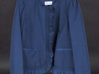 Vente aux enchères RED VALENTINO Veste bleue à col rond, en coton et nylon. Doublure en v