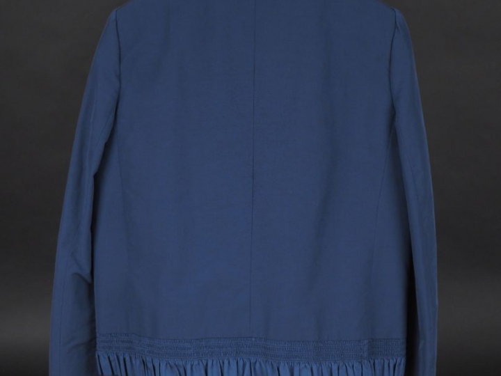 RED VALENTINO Veste bleue à col rond, en coton et nylon. Doublure en v