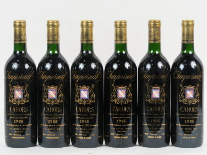 6 BOUTEILLES CAHORS IMPERNAL - 1985
