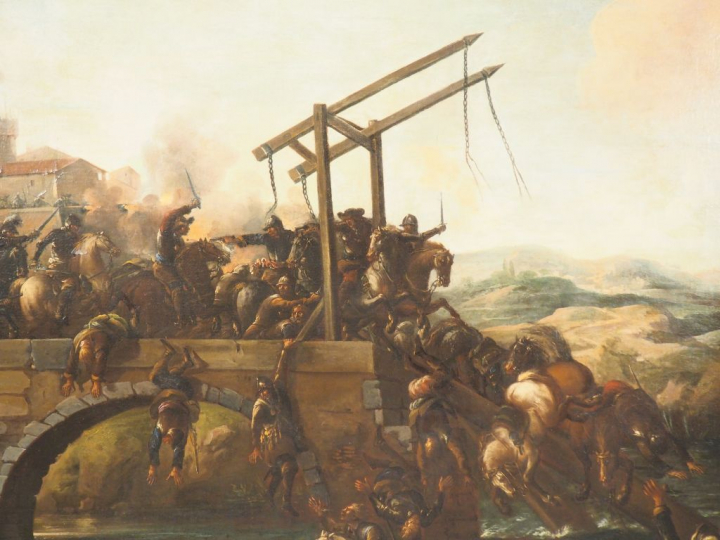 Antonio STOM dit Tonino ( Venise 1670/80 - 1734/35) "Écroulement du po