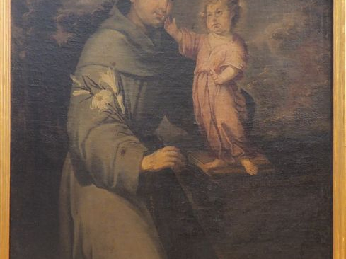 Ecole espagnole vers 1700, entourage de Bartolome MURILLO. "Saint Anto