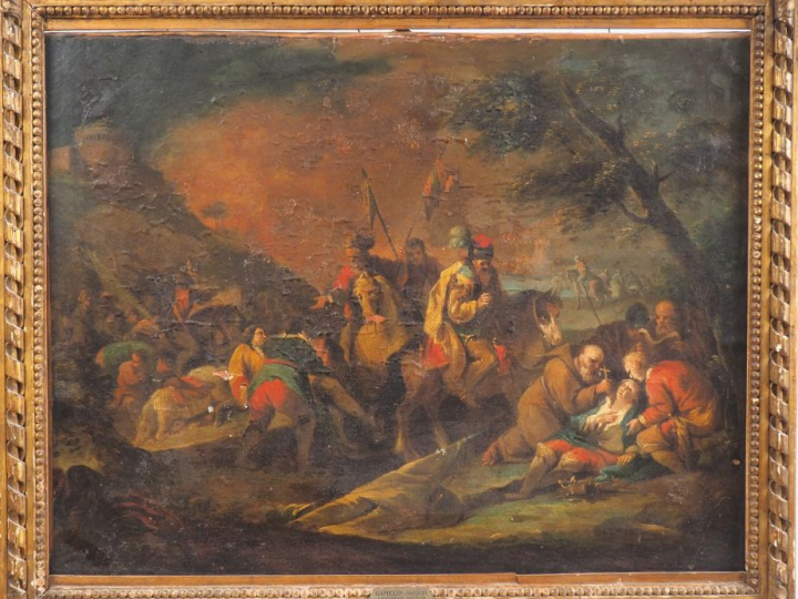 Attribué à Georg Philip RUGENDAS (1666 - 1742) "Extrême onction sur le