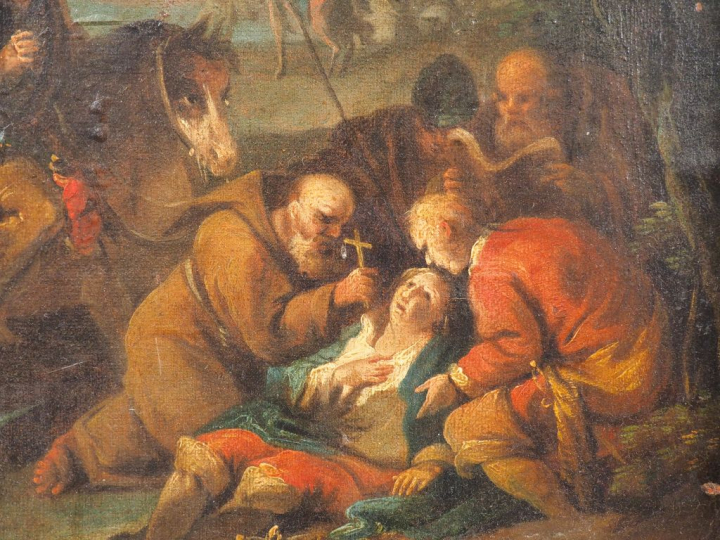 Attribué à Georg Philip RUGENDAS (1666 - 1742) "Extrême onction sur le