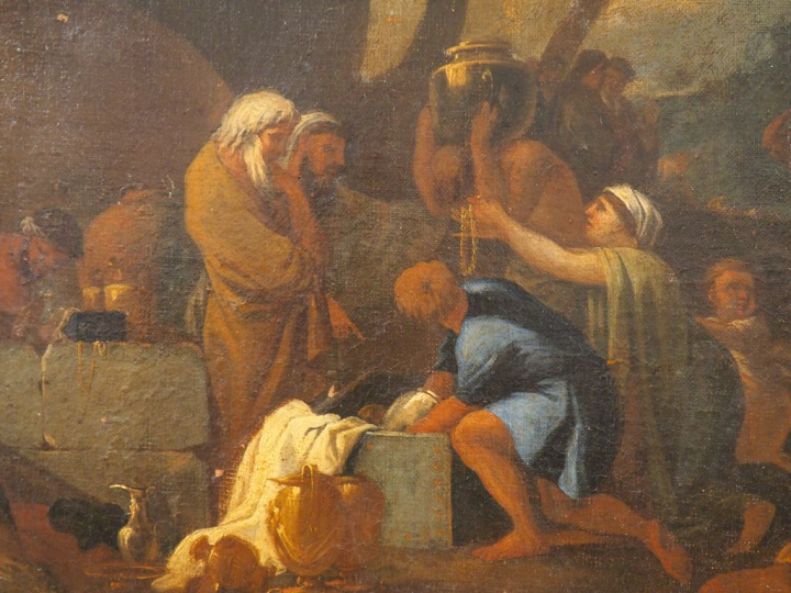 Ecole française du XVIIème, entourage de Sébastien Bourdon "Les Hébreu