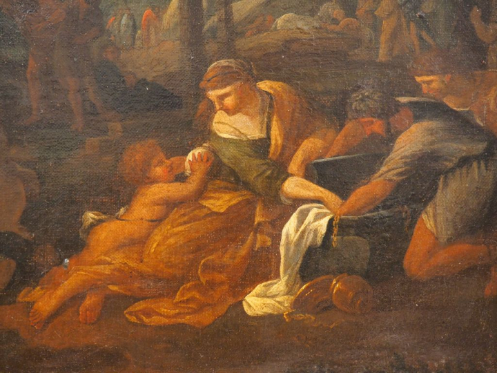 Ecole française du XVIIème, entourage de Sébastien Bourdon "Les Hébreu