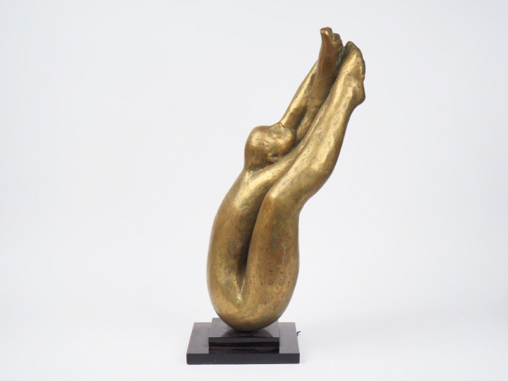 Pierre LAGENIE. "nue" Sculpture en bronze doré Signée et numérotée 4/8