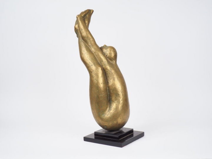 Pierre LAGENIE. "nue" Sculpture en bronze doré Signée et numérotée 4/8