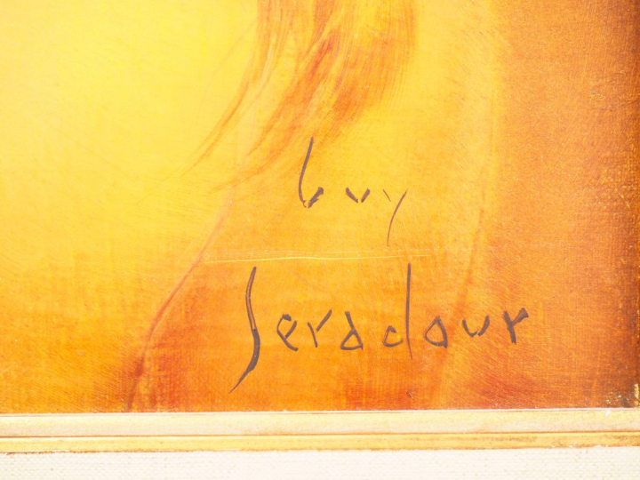 Guy SERADOUR. "Aglaée" Huile sur toile, signée en bas à droite. Dim. 3