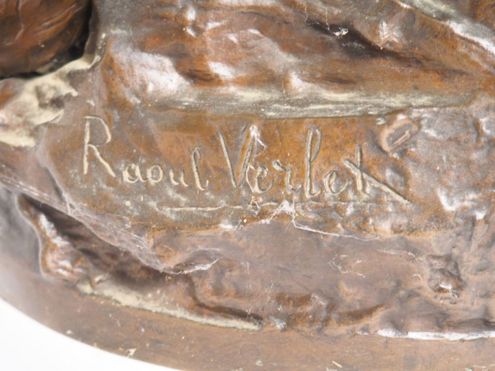 Raoul VERLET. "La douleur d'Orphée". Bronze à patine brune. H. 125,5 c
