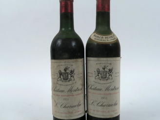 Vente aux enchères 2 BOUTEILLES CHÂTEAU MONTROSE GC ST ESTEPHE - 1955 - 1 MEP/1 BEP/ETLA/