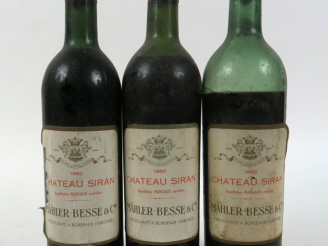 Vente aux enchères 3 BOUTEILLES CHÂTEAU SIRAN MÄHLER BESSE   CIE - 1960 - 1 LB/1 MEP/1 VI