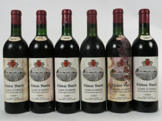 Vente aux enchères 6 BOUTEILLES CHÂTEAU VOSELLE LALANDE DE POMEROL - 1966 - 3 BG/1 HEP/ES