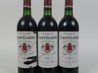 Vente aux enchères 3 BOUTEILLES CHÂTEAU LA GAFFELIERE 1er GCC SAINT EMILION - 1979 - 1 EA
