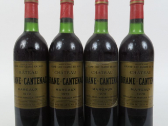 Vente aux enchères 4 BOUTEILLES CHÂTEAU BRANE CANTENAC GCC MARGAUX - 1979 - 3 BG/1 LB