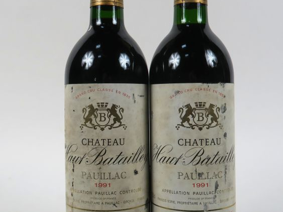 2 BOUTEILLES CHÂTEAU HAUT BATAILLEY PAUILLAC - 1991 - ELS/ETLA