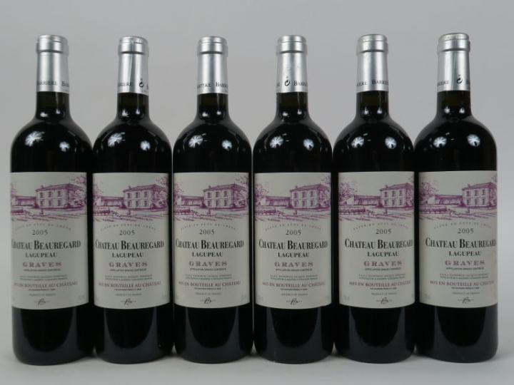 6 BOUTEILLES CHÂTEAU BEAUREGARD LAGUPEAU GRAVES - 2005