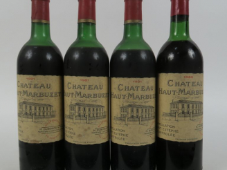 Vente aux enchères 4 BOUTEILLES : 3 CHÂTEAU HAUT MARBUZET SAINT ESTEPHE 1981 2 MEP/1 BEP/