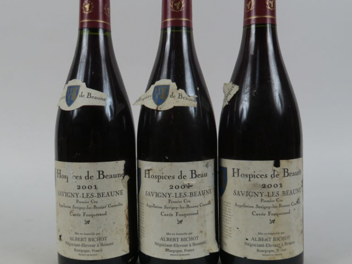 3 BOUTEILLES HOSPICES DE BEAUNE SAVIGNY LES BEAUNE 1er CRU 'CUVEE FOUQ
