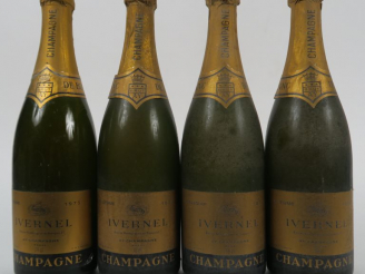 Vente aux enchères 4 BOUTEILLES CHAMPAGNE IVERNEL 'BLANC DE BLANCS' - 1973 - 1 ETLA/3 BS