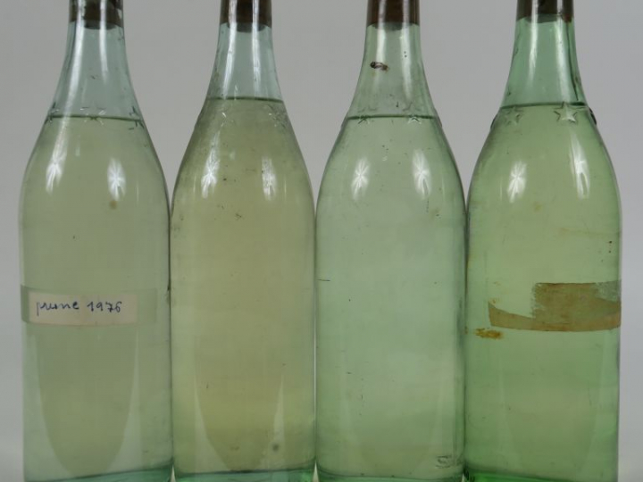4 BOUTEILLES EAU DE VIE PRUNE - 1976 - 3 PRESUMEES - MISE PARTICULIERE