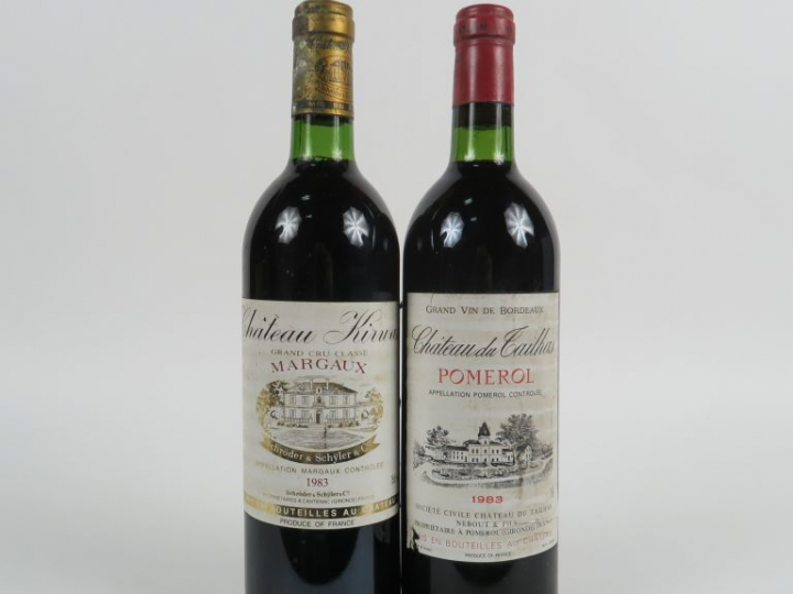 2 BOUTEILLES DE 1983 : 1 CHÂTEAU KIRWAN GCC MARGAUX ETLS - 1 CHÂTEAU D