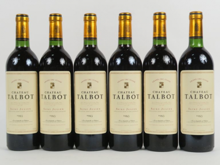 6 BOUTEILLES CHÂTEAU TALBOT GCC ST JULIEN - 1983 - BG