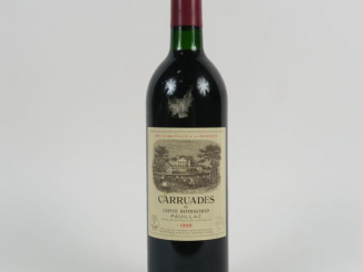 Vente aux enchères 1 BOUTEILLE CARRUADES DE LAFITE PAUILLAC - 1988 - BG