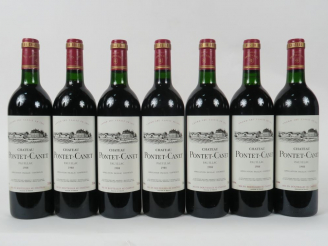 Vente aux enchères 7 BOUTEILLES CHÂTEAU PONTET CANET GCC PAUILLAC - 1988 - CBO - 3 BG