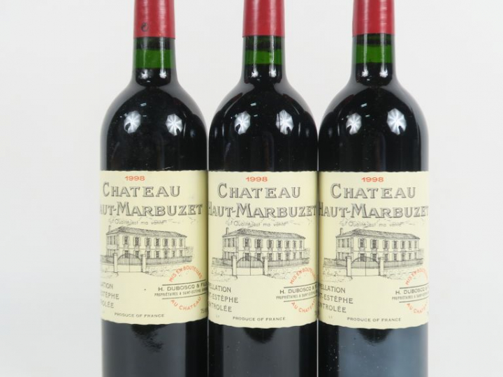 3 BOUTEILLES CHÂTEAU HAUT MARBUZET ST ESTEPHE - 1998