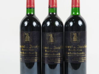 Vente aux enchères 3 BOUTEILLES COUVENT DES JACOBINS GCC ST EMILION - 1990 - 1 BG