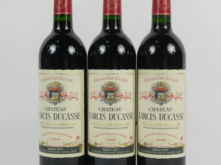 3 BOUTEILLES CHÂTEAU LARCIS DUCASSE GCC ST EMILION - 1995