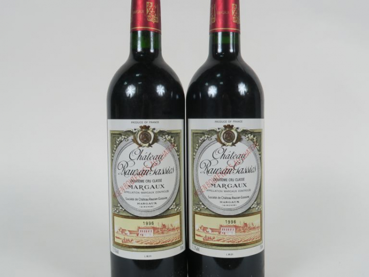 2 BOUTEILLES CHÂTEAU RAUZAN GASSIES GCC MARGAUX - 1996