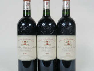 Vente aux enchères 3 BOUTEILLES CHÂTEAU PAPE CLEMENT GCC GRAVES - 2000