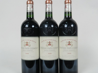 Vente aux enchères 3 BOUTEILLES CHÂTEAU PAPE CLEMENT GCC GRAVES - 2000
