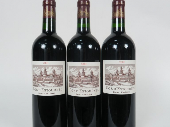 3 BOUTEILLES COS D'ESTOURNEL GCC SAINT ESTEPHE - 2001 - ETLT