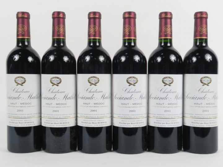 6 BOUTEILLES CHÂTEAU SOCIANDO MALLET HAUT MEDOC - 2001