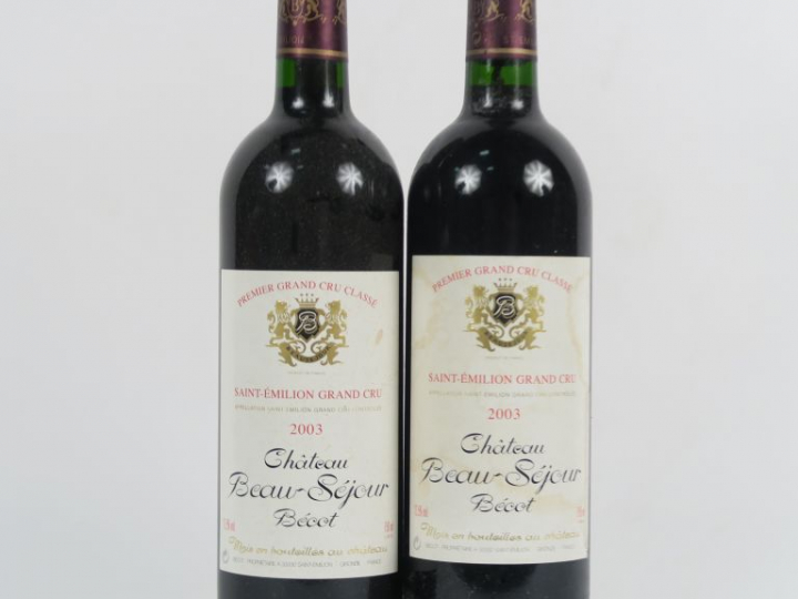 2 BOUTEILLES CHÂTEAU BEAU SEJOUR BECOT 1er GCC ST EMILION - 2003