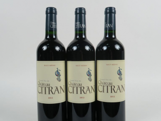 Vente aux enchères 3 BOUTEILLES CHÂTEAU CITRAN HAUT MEDOC - 2012