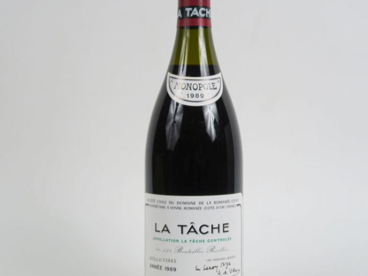 1 BOUTEILLE LA TÂCHE DOMAINE DE LA ROMANÉE CONTI - 1989 - 3 CM