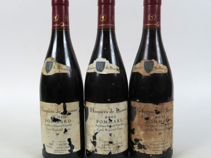 3 BOUTEILLES HOSPICES DE BEAUNE POMMARD CUVEE RAYMOND CYROT - 2001 - E