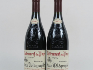 Vente aux enchères 2 BOUTEILLES CHÂTEAUNEUF DU PAPE 'LA CRAU' DOMAINE DU VIEUX TÉLÉGRAPHE