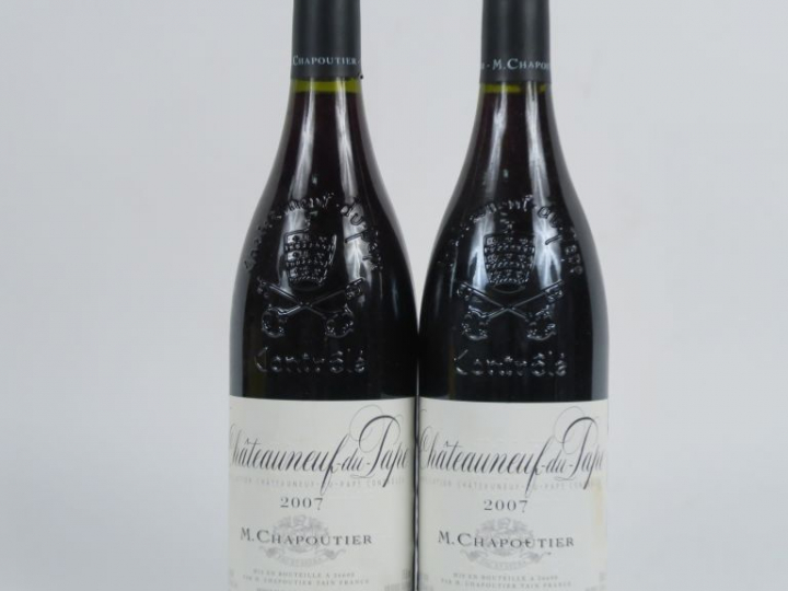 2 BOUTEILLES CHÂTEAUNEUF DU PAPE M. CHAPOUTIER - 2007