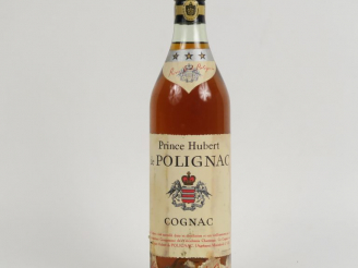Vente aux enchères 1 VIEILLE BOUTEILLE COGNAC PRINCE HUBERT DE POLIGNAC '***'